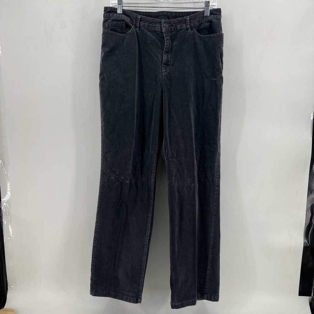 Croft & barrow Corduroy Pants Womens 10 Straight Stretch Gray Casual